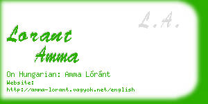 lorant amma business card