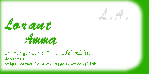 lorant amma business card